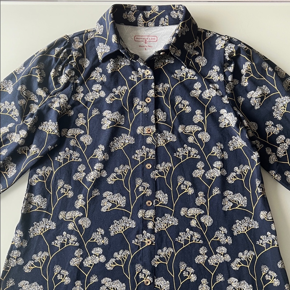 DUFFIELD LANE  ASHLYNN DRESS IN NAVY GROVE Sz S - Picture 7 of 15
